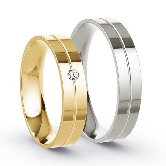 Duo d'alliances HARMONIE, en or, argent et diamant