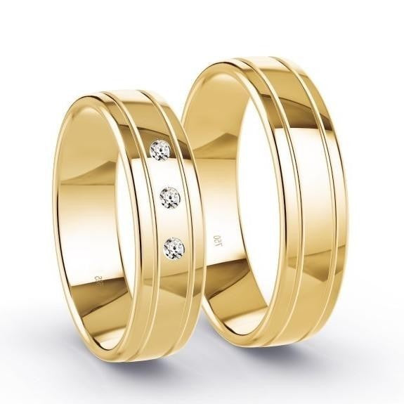 Duo alliances en or et diamants