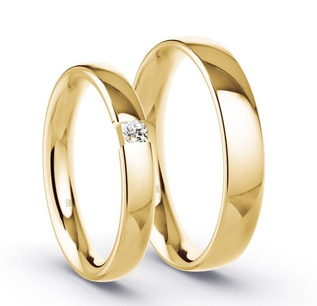 Duo alliances en or et diamant