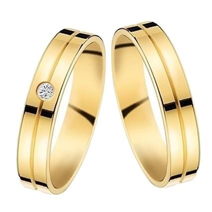 Duo d'alliances HARMONIE en or et diamant