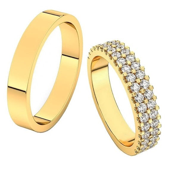 Duo alliances DESTINÉE en or 18 carats et diamants