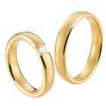 Duo alliances CLASSIQUES RUBAN BOMBÉES CONFORT en or et diamant (1202346197044)
