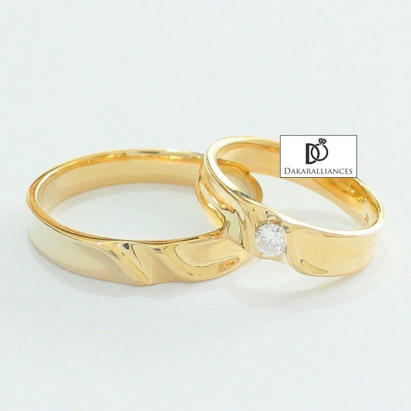 Duo d'alliances VAGUE D'AMOUR en or et diamant (928556417076)