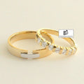 Alliances de mariage en or jaune, or blanc et diamants (1233367433268)