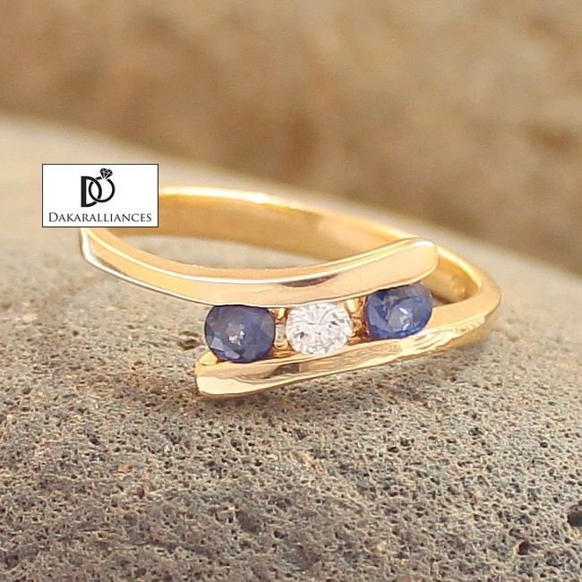 Bague ANTA en or, diamant et saphirs (4173768949898)