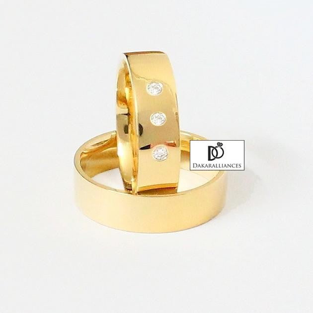 Duo d'alliances GÉNÉROSITÉ en or et diamants