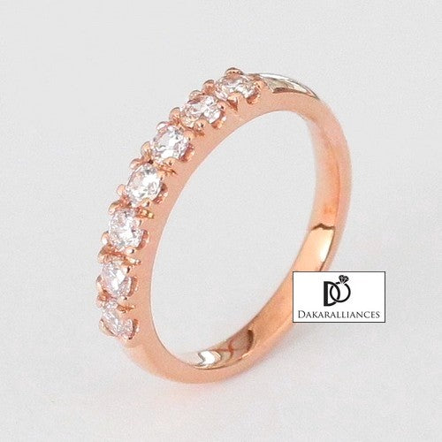 Alliance demi-tour diamants RETBA en or rose 18 carats (1218197061684)