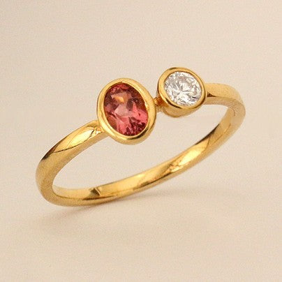 Bague LELEL en or,  saphir rose et diamant (1583463628852)