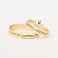 Duo d'alliances de mariage fil torsadé en or 18 carats et diamant (3738236911668)