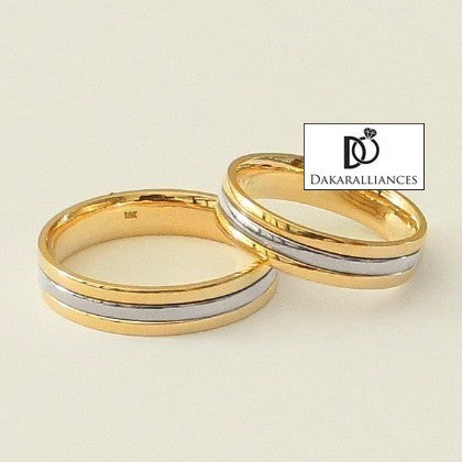 Duo d'alliances bicolores en or jaune et or blanc (1480325267508)