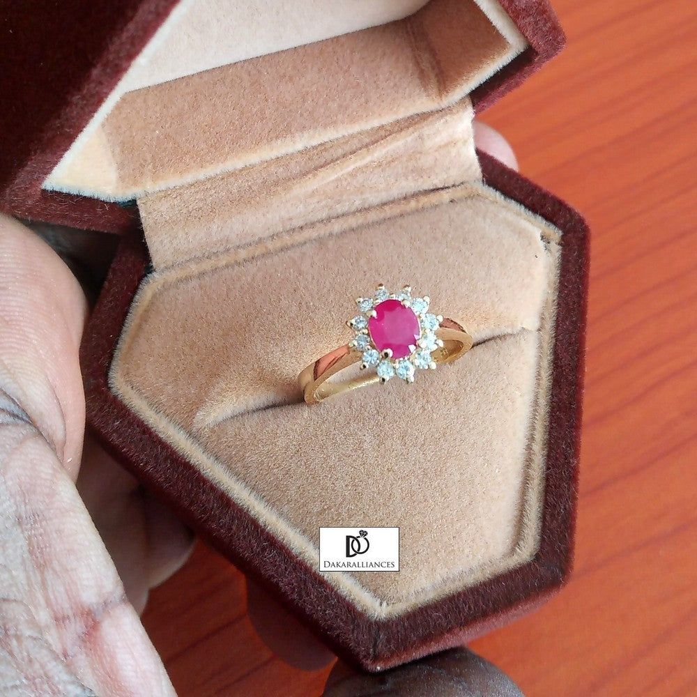 Bague SAGESSE en or, rubis et diamants