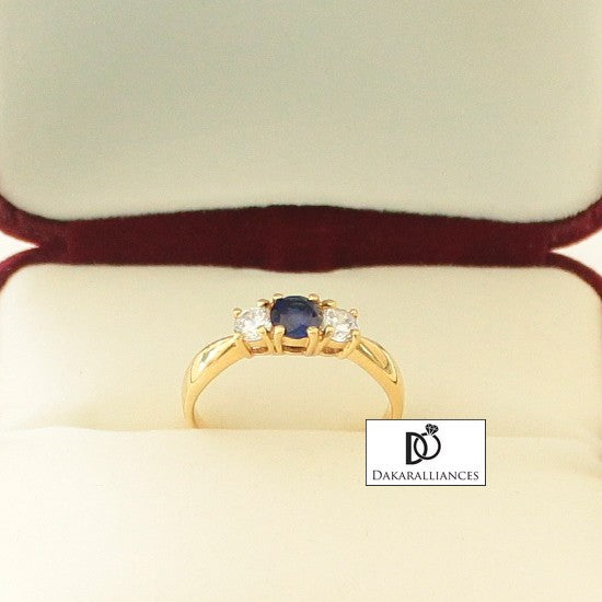 Bague de fiançailles HILDA en or saphir et diamants (892487204916)