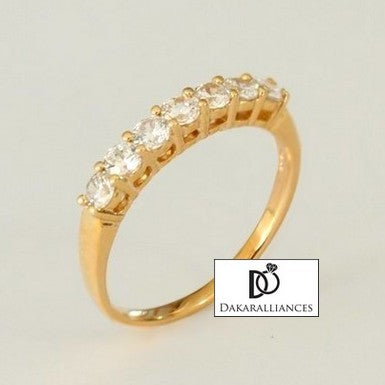 Alliance demi-tour zirconias SERTI GRIFFE 49 en or 18 carats (3699384680500)