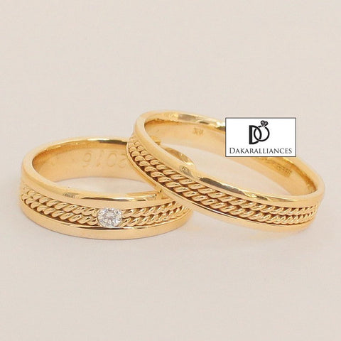 Duo d'alliances LIANES D'AMOUR en or et diamant (804709007412)