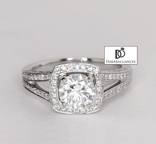 Bague de fiançailles PRINCESSE NIAMA en platine et diamants (1233363370036)