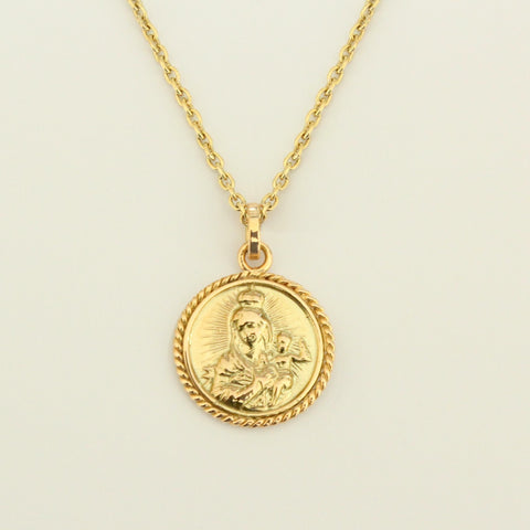 Médaille Christ et Vierge à l'Enfant en or 18 carats (4854929653898)