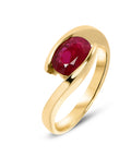 Bague monture décalée en or et rubis (1457753423924)