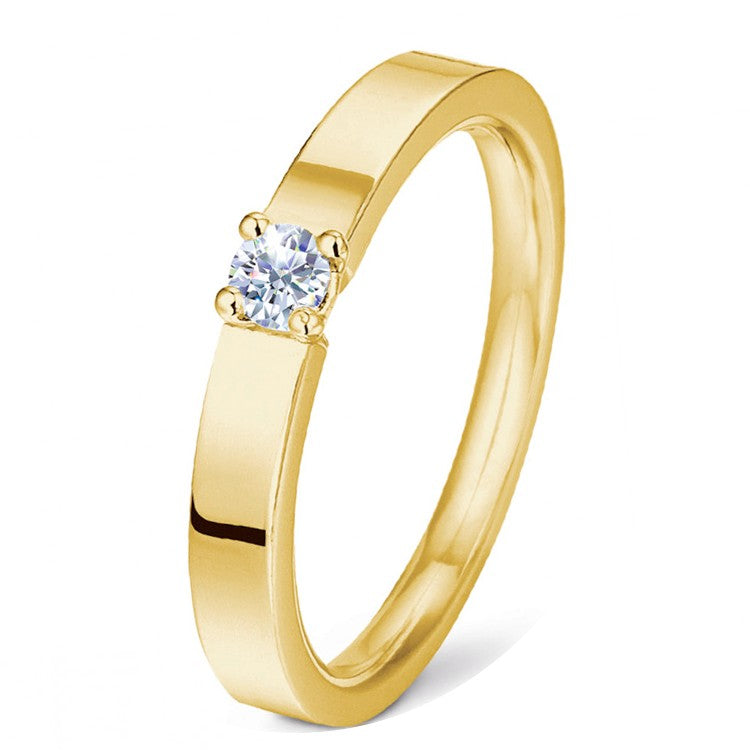 Bague RUBAN SOLITAIRE en or et diamant 0,15 ct (4679407566986) (4998260981898)