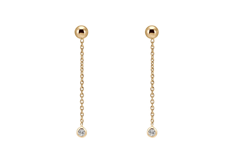 Boucles d'oreilles pendantes en or et diamants (1502409228340)