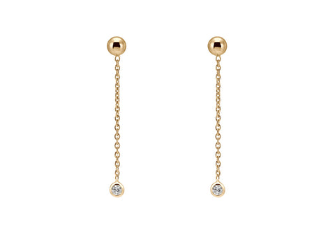 Boucles d'oreilles pendantes en or et diamants (1502409228340)